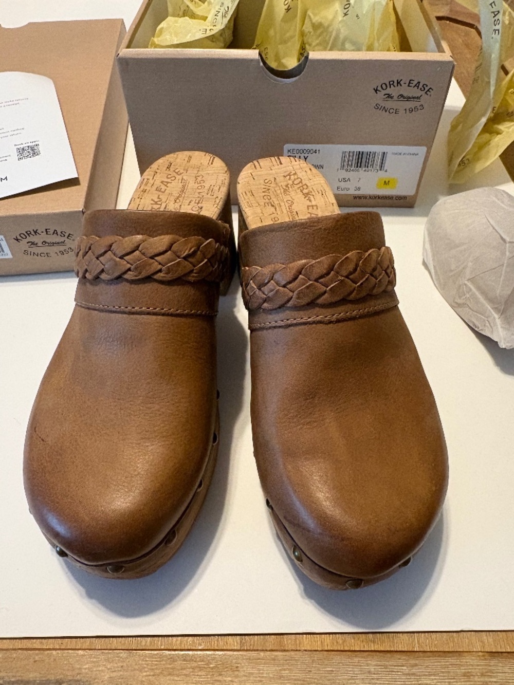 Kork Ease Tilly Heeled cloggs, sz 7 like new